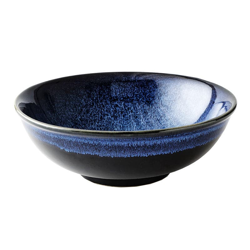 Cat Eye Blue Ceramic Noodle Bowl, Japanese and Korean Style