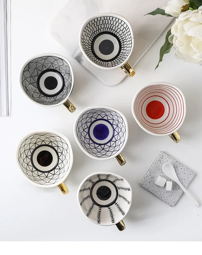 Hand Painted Ceramic Mugs-Artisanal Elegance!