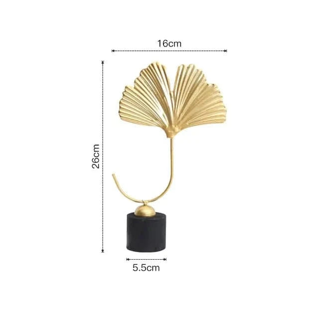 Elegant Nordic Gold Ginkgo Leaf Sculpture - The UNIX