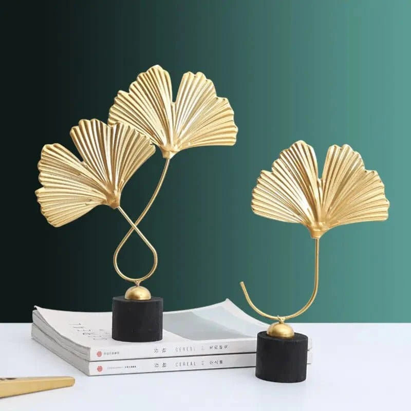 Elegant Nordic Gold Ginkgo Leaf Sculpture - The UNIX
