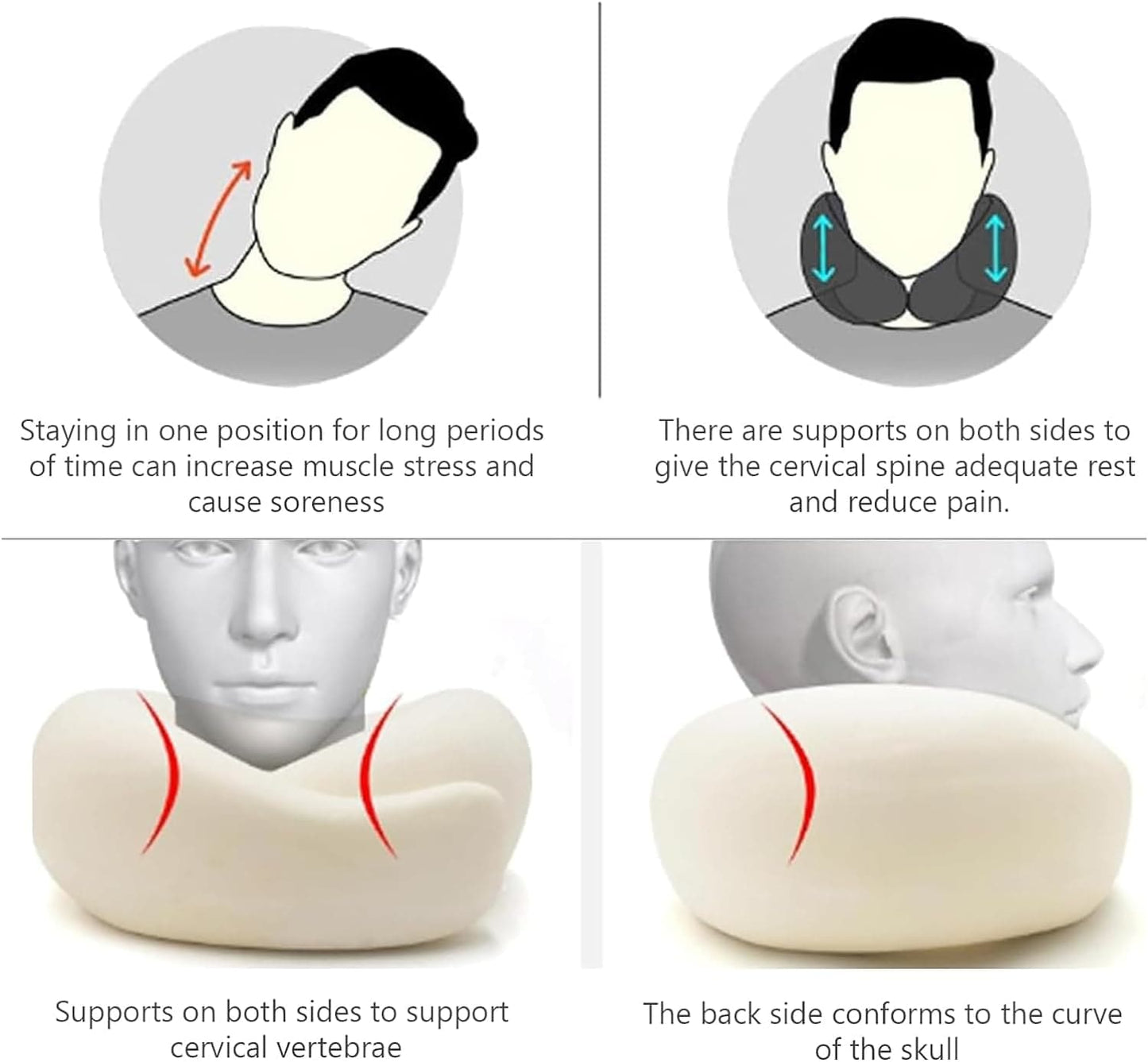 ErgoComfort Adjustable Memory Foam Travel Pillow! - The UNIX