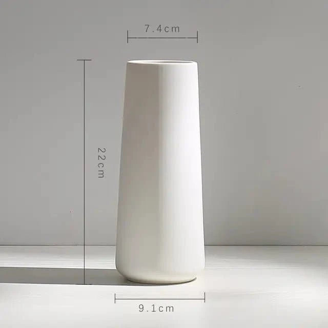 Modern Minimalist White Hemp Rope Ceramic Vase - The UNIX