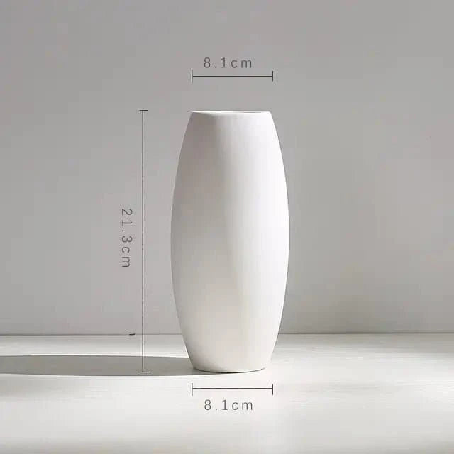 Modern Minimalist White Hemp Rope Ceramic Vase - The UNIX