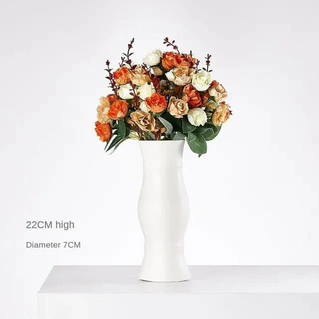 Modern Minimalist White Hemp Rope Ceramic Vase - The UNIX