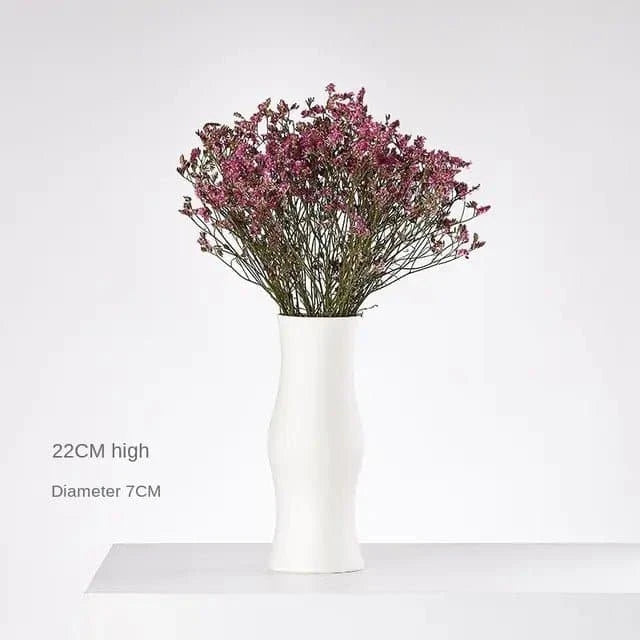 Modern Minimalist White Hemp Rope Ceramic Vase - The UNIX