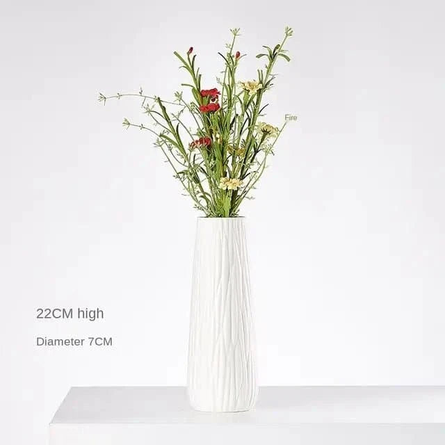 Modern Minimalist White Hemp Rope Ceramic Vase - The UNIX