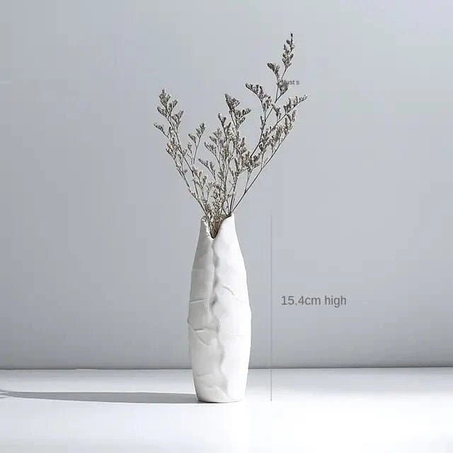 Modern Minimalist White Hemp Rope Ceramic Vase - The UNIX