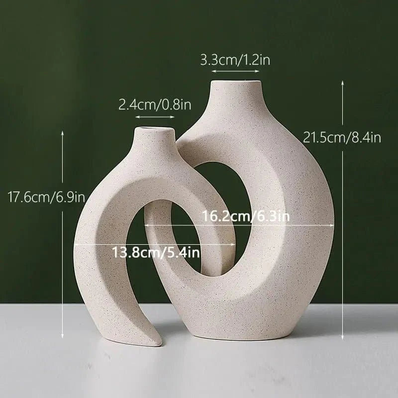 Premium Nordic Ceramic Interlock Vase for Modern Homes - The UNIX