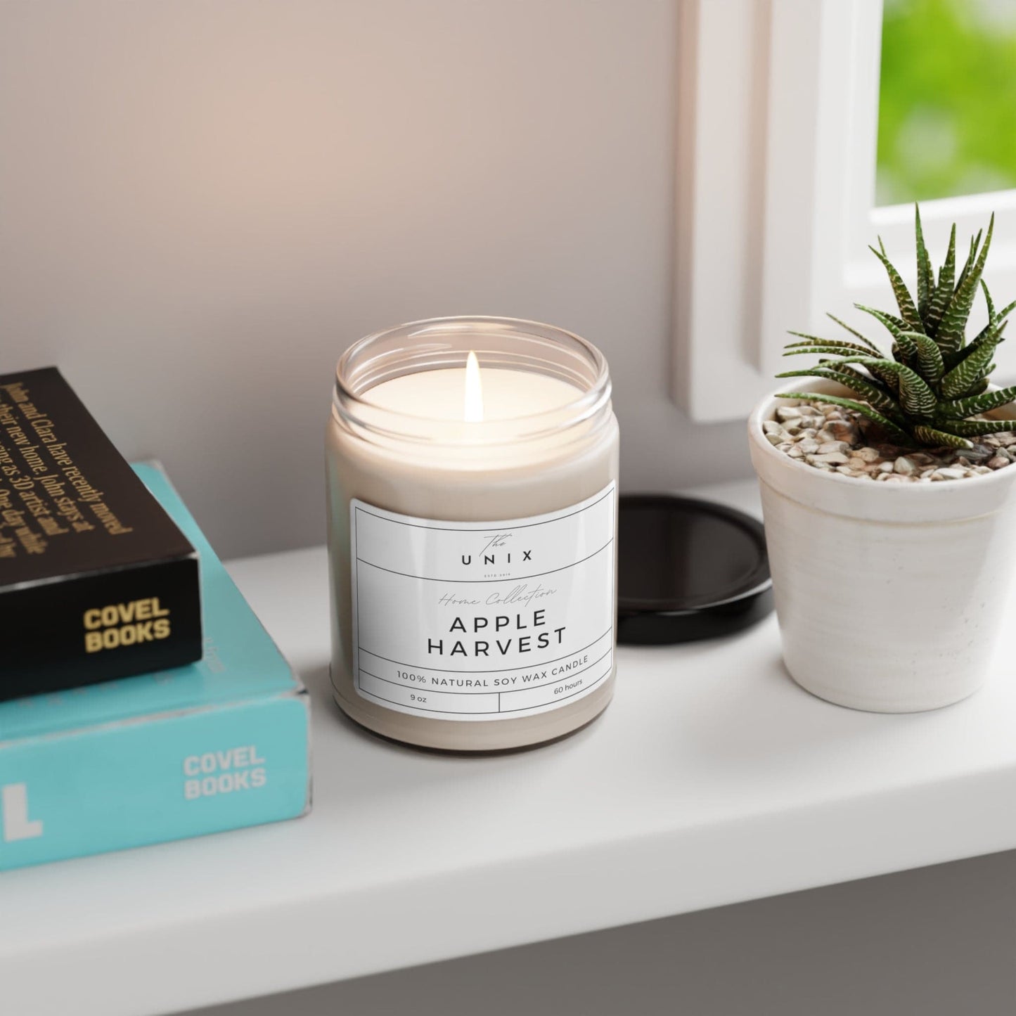 UNIX Aromatherapy Soy Candle - 9oz | 100% Natural Soy Wax with Cotton Wick | Up to 60 Hours Burn Time | Available in 5 Luxurious Scents - The UNIX