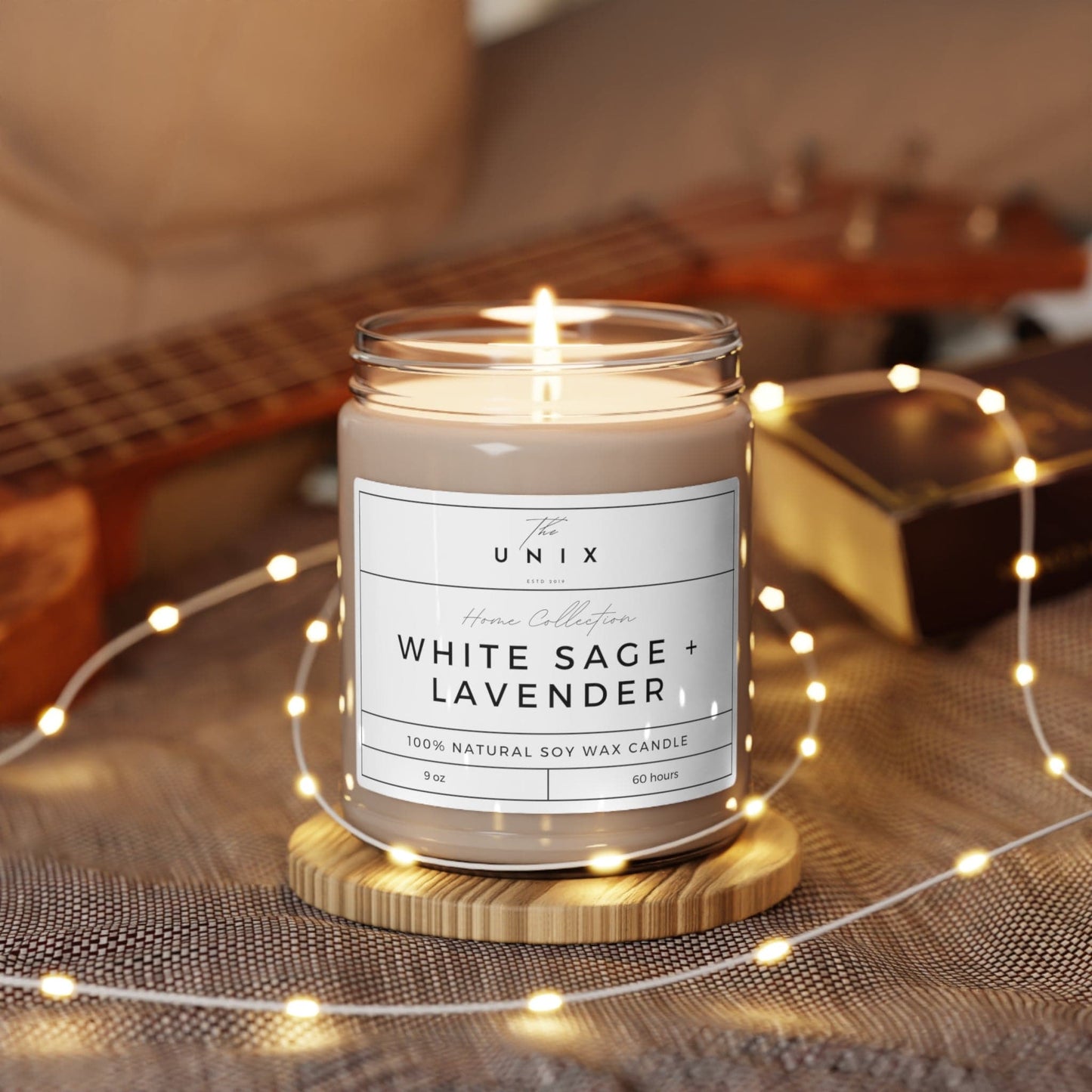 UNIX Aromatherapy Soy Candle - 9oz | 100% Natural Soy Wax with Cotton Wick | Up to 60 Hours Burn Time | Available in 5 Luxurious Scents - The UNIX