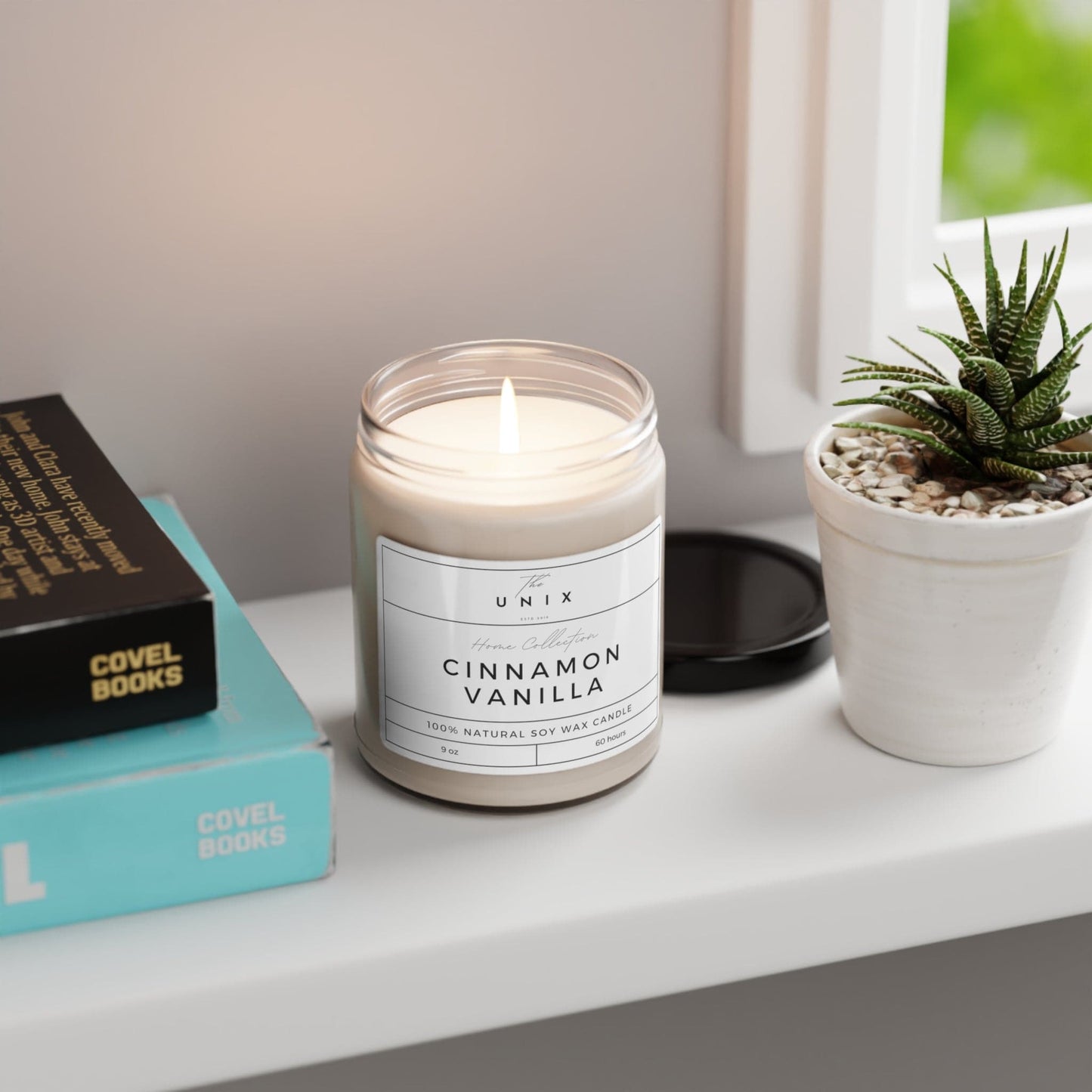 UNIX Aromatherapy Soy Candle - 9oz | 100% Natural Soy Wax with Cotton Wick | Up to 60 Hours Burn Time | Available in 5 Luxurious Scents - The UNIX