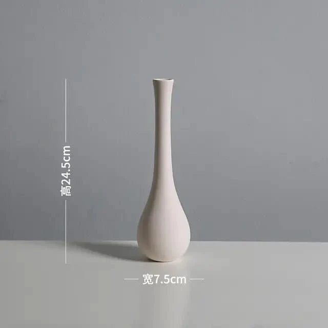 White Minimalist Ceramic Vase: A Modern Masterpiece - The UNIX