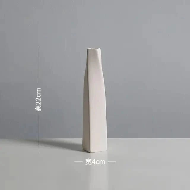 White Minimalist Ceramic Vase: A Modern Masterpiece - The UNIX