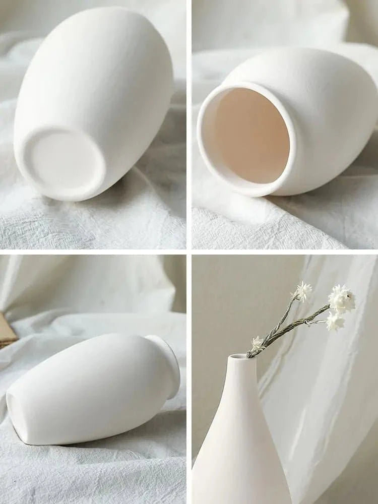 White Minimalist Ceramic Vase: A Modern Masterpiece - The UNIX