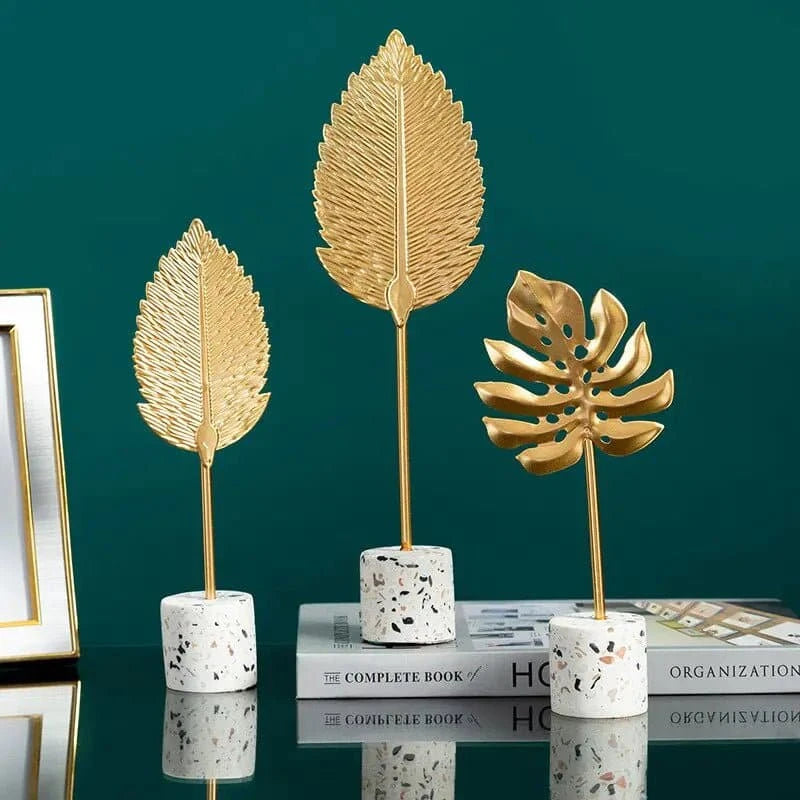 Elegant Nordic Gold Ginkgo Leaf Sculpture - The UNIX