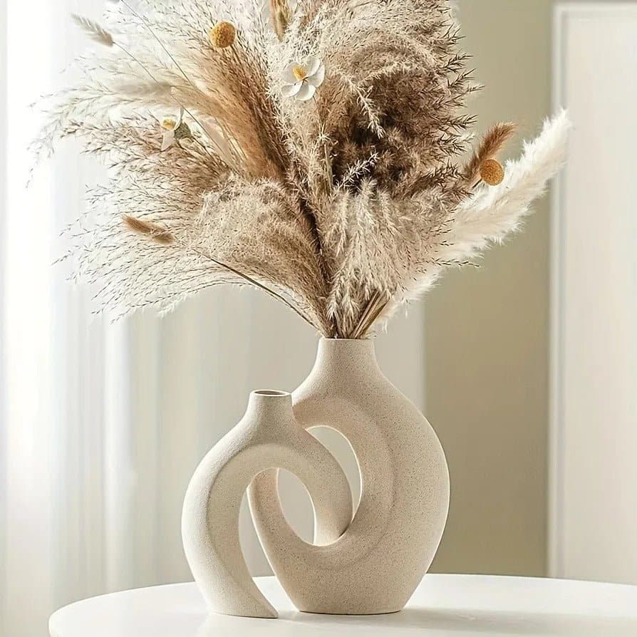 Premium Nordic Ceramic Interlock Vase for Modern Homes - The UNIX