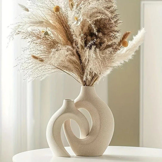 Premium Nordic Ceramic Interlock Vase for Modern Homes - The UNIX