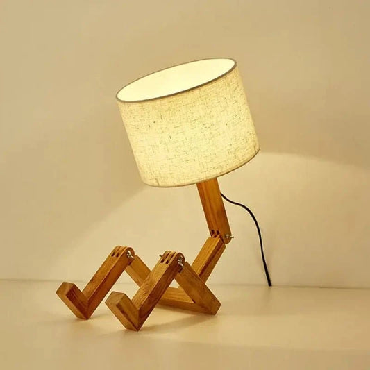 Robot Shape Wooden Table Lamp - The UNIX